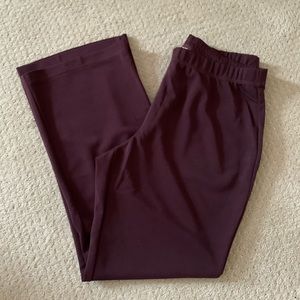 Plum colored work pants.